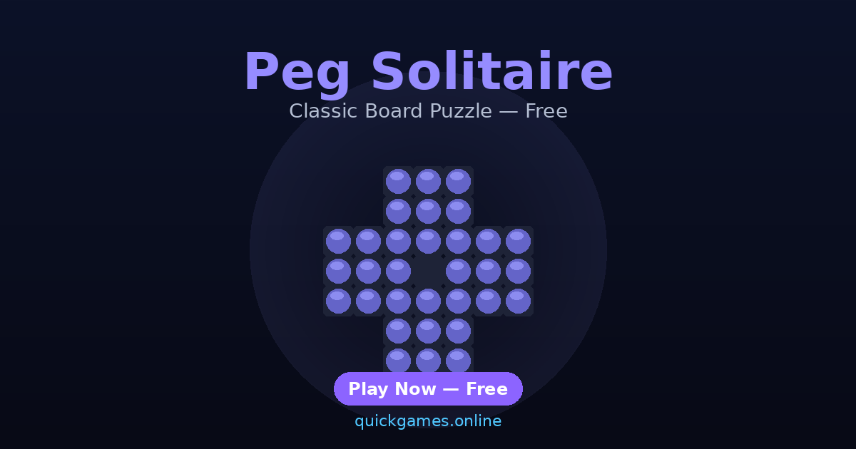 Peg Solitaire — Play Free Online | Quick Games